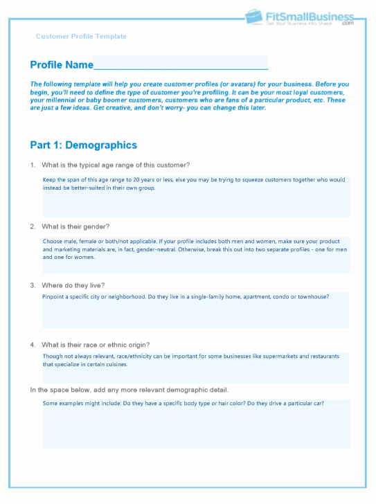 Sales Customer Profile Template Unique How to Create A Customer Profile In 2019 [ Template]