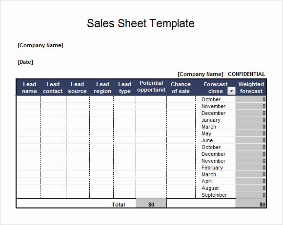 Sales Lead Sheet Template Lovely 7 Sales Sheet Samples