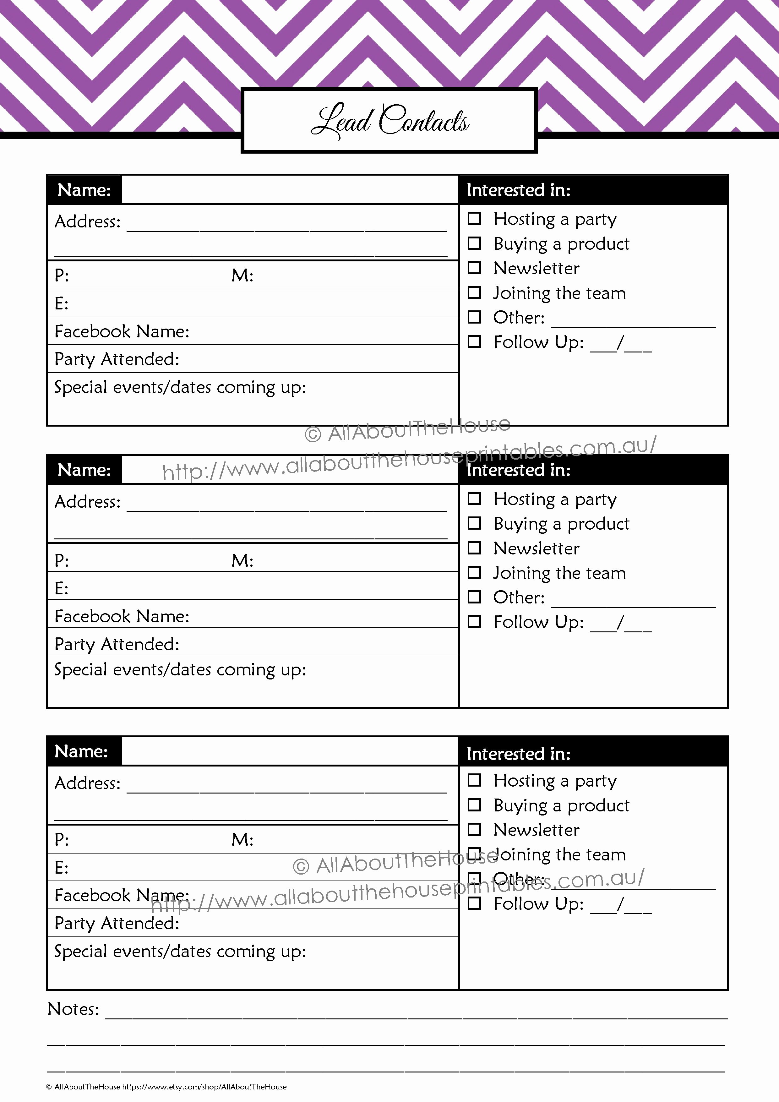 Sales Lead Sheet Template Lovely Printable Direct Sales Planner – Editable