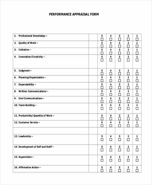 Sales Performance Appraisal form Beautiful 7 Sample Sales Appraisal forms Free Sample Example format