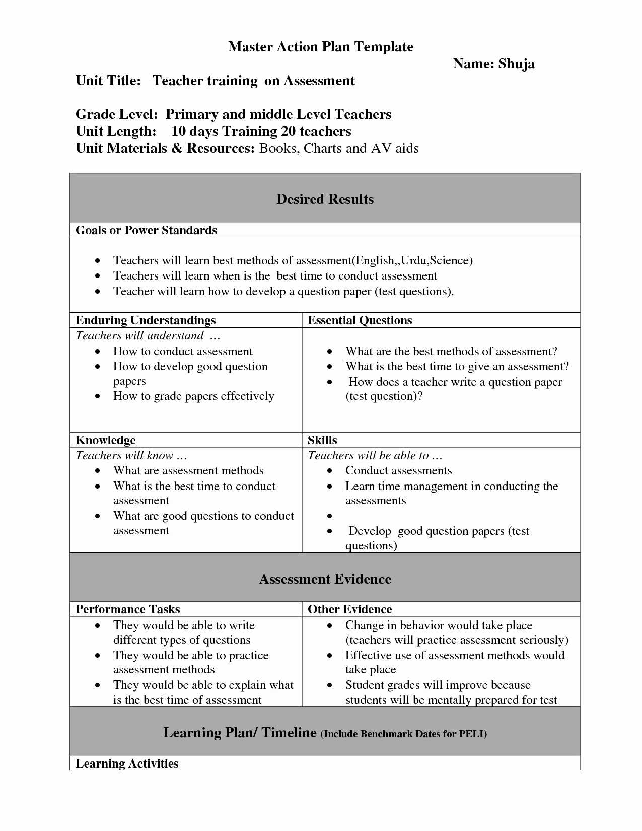 Sample Action Plan for Teachers Beautiful 18 Best Of Professional and Personal Goals