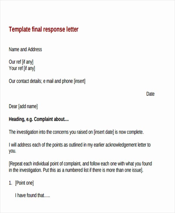 Sample Answer to Complaint Fresh 32 Plaint Letter formats Doc Pdf