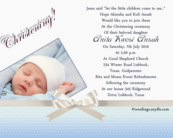 Sample Baptismal Invitations Elegant Christening Invitation Wording Samples Wordings and Messages