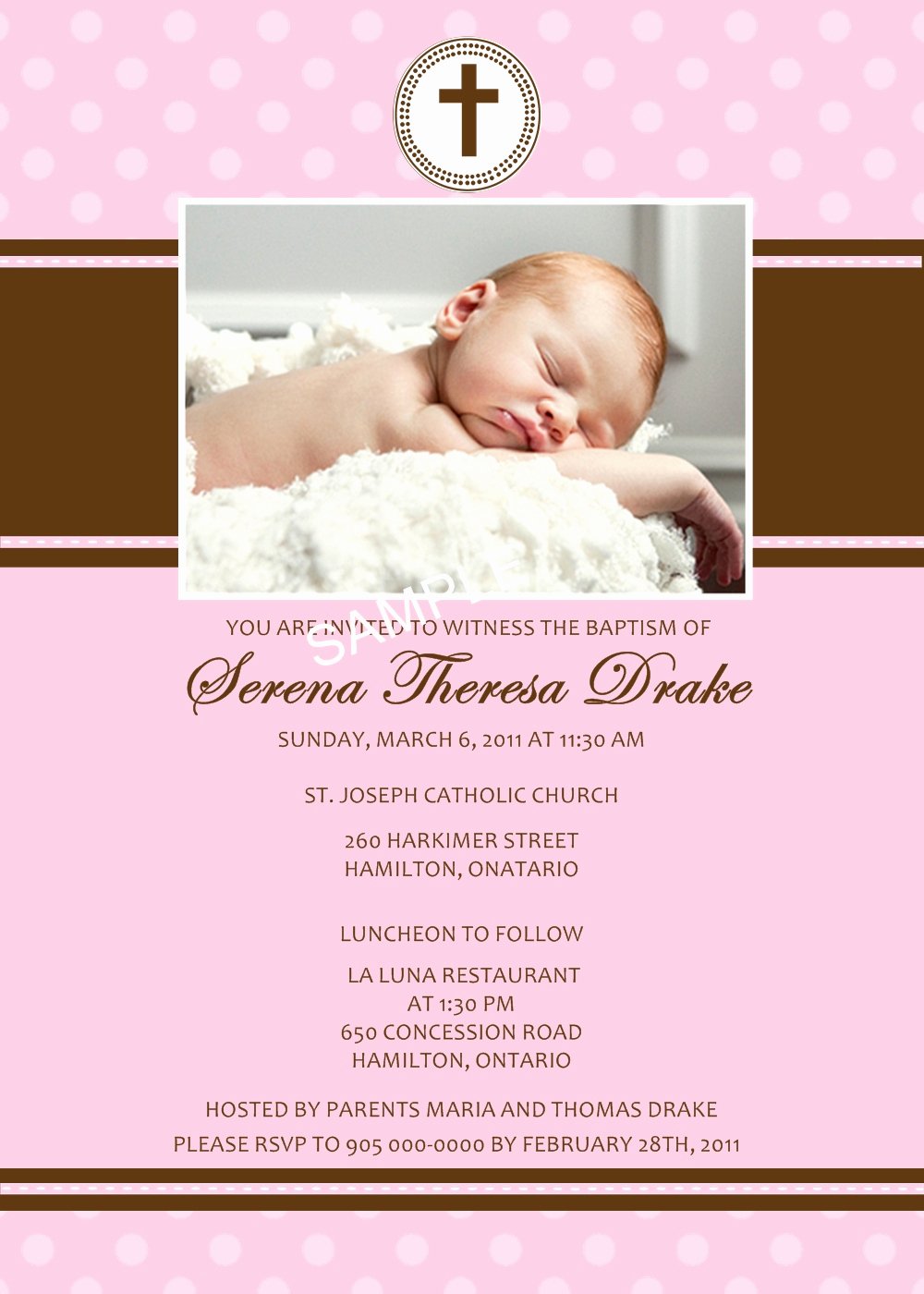 Sample Baptismal Invitations Inspirational Ideal Accents Designs Baptism Christening Invitation