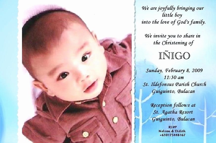 Sample Baptismal Invitations Lovely Christening Invitation Card