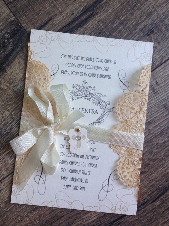 Sample Baptismal Invitations New Art Deco Style Baptism Invitation Sample Rustic by