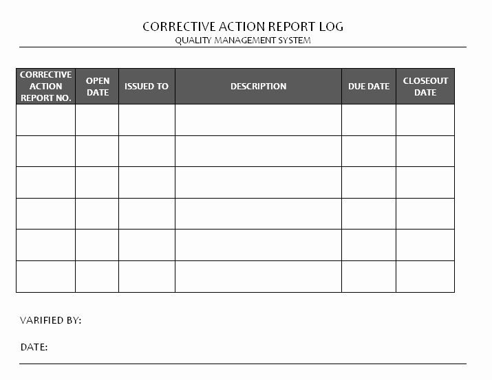 Sample Capa form Elegant Corrective Action Report Log format Excel Pdf
