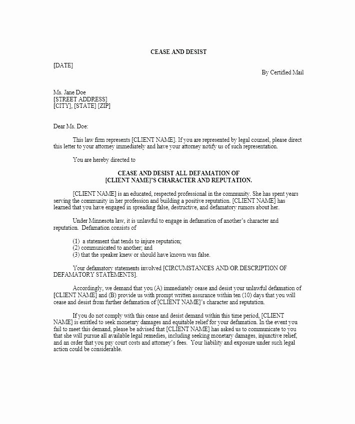 Sample Cease and Desist Letter to former Employee Luxury Cease and Desist Sample – Template Gbooks