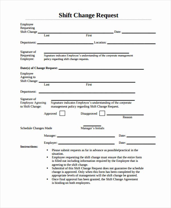 Sample Change Request form Best Of Change form Template