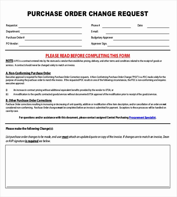 Sample Change Request form Unique 16 Change order Templates Word Pages