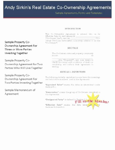 Sample Co Ownership Agreement Beautiful Tenants In Mon Vs Joint Tenancy Tenants In Mon