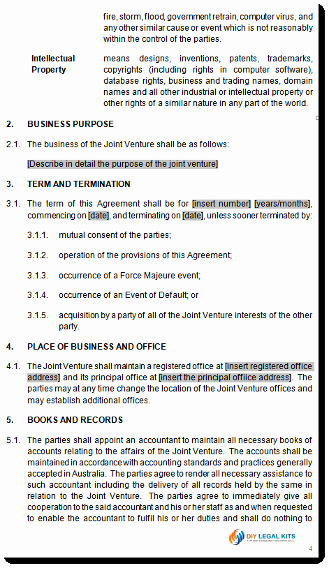 Sample Co Ownership Agreement Fresh Joint Venture Agreement Contract Template