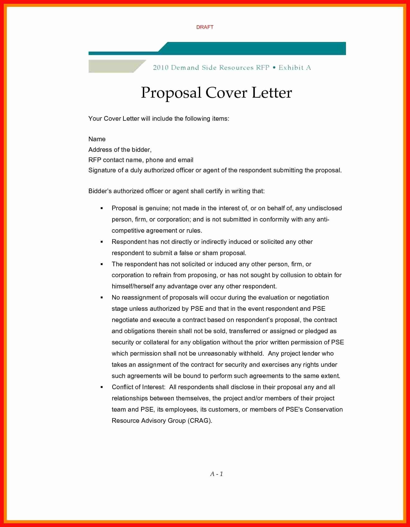 Sample Cover Letter for Grant Proposal Lovely Rfp Cover Letter Template