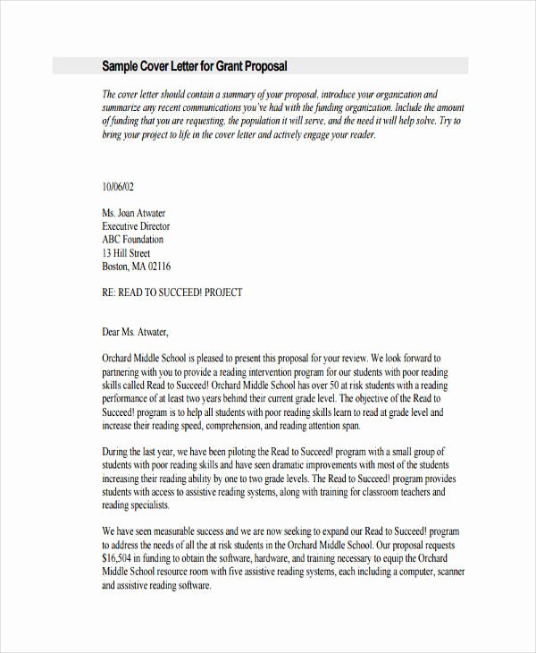 Sample Cover Letter for Grant Proposal New 53 Proposal Templates and Examples Pdf Word Pages