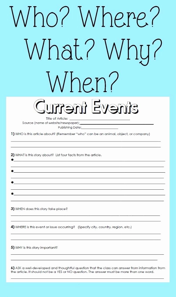 Sample Current event Paper Inspirational Current events Handout