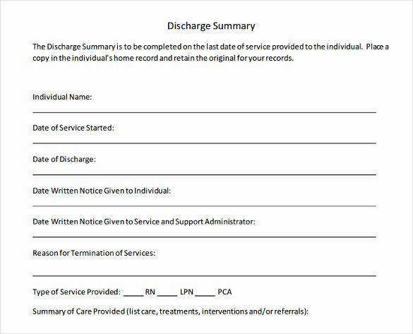 Sample Discharge Summary Awesome Sample Discharge Summary 13 Documents In Word Pdf