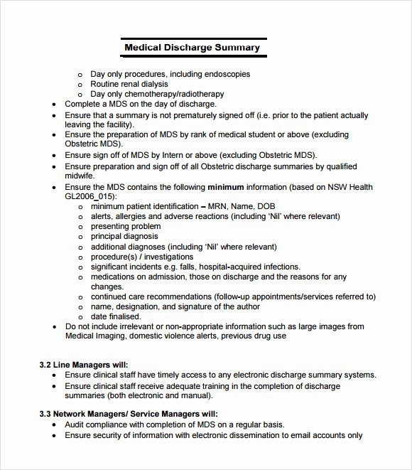 Sample Discharge Summary Best Of 8 Sample Discharge Summary Templates Pdf Word