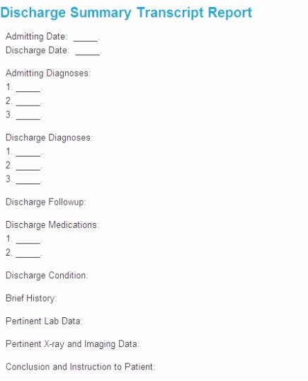 Sample Discharge Summary Elegant Sample Hospital Discharge Summary