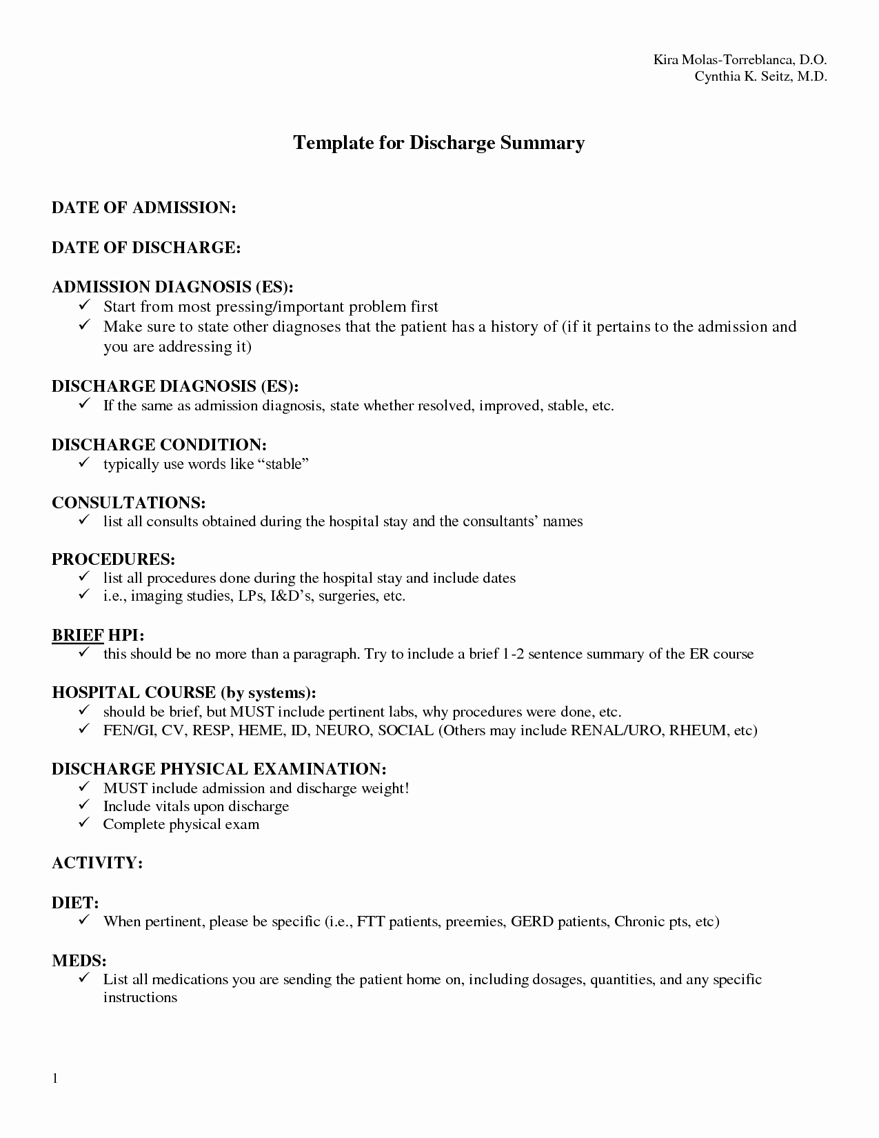 Sample Discharge Summary Fresh Discharge Summary Template