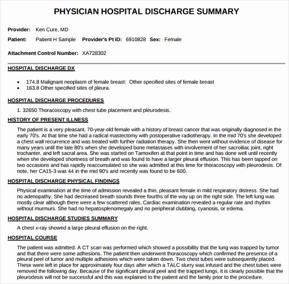 Sample Discharge Summary Fresh Sample Discharge Summary 13 Documents In Word Pdf