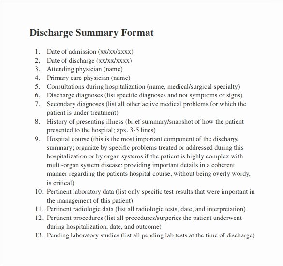 Sample Discharge Summary Lovely Sample Discharge Summary 10 Documents In Pdf Word