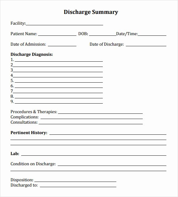 Sample Discharge Summary Unique 8 Sample Discharge Summary Templates Pdf Word