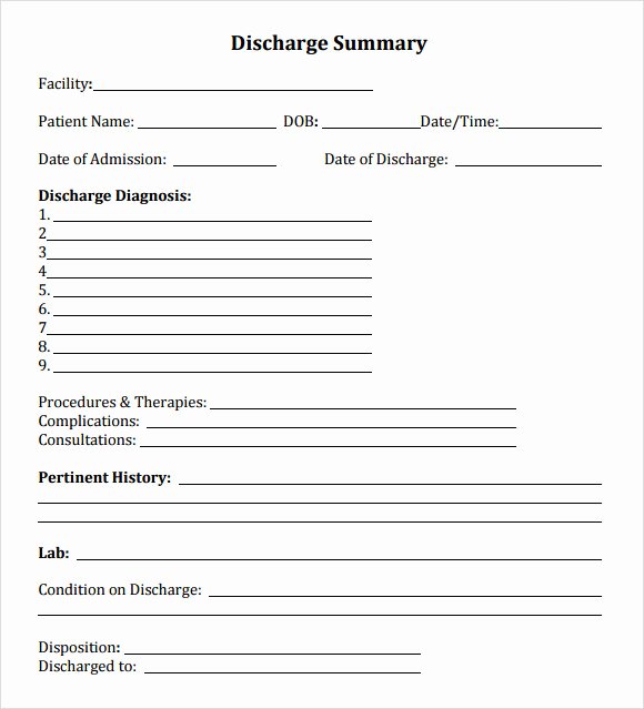 Sample Discharge Summary Unique 8 Sample Discharge Summary Templates Pdf Word