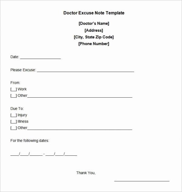 Sample Doctors Excuse Beautiful 31 Doctors Note Templates Pdf Doc