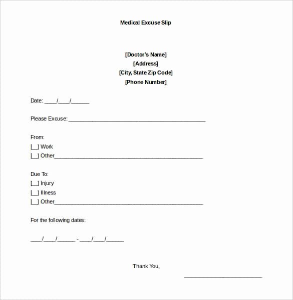 Sample Doctors Excuse Best Of 4 Printable Doctor S Note for Work Templates Pdf Word