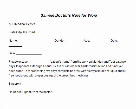 Sample Doctors Excuse Inspirational 36 Doctors Note Samples Pdf Word Pages