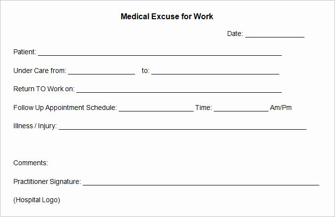 Sample Doctors Excuse Inspirational 9 Doctor Excuse Templates Pdf Doc