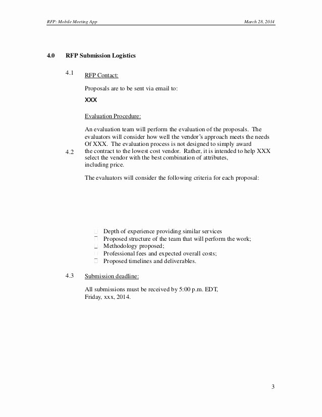 Sample Email for Proposal Submission Beautiful Example Of Mobile Conference App Rfp