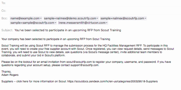 Sample Email for Proposal Submission Fresh Send Introductory Email to Suppliers – Scout Rfp