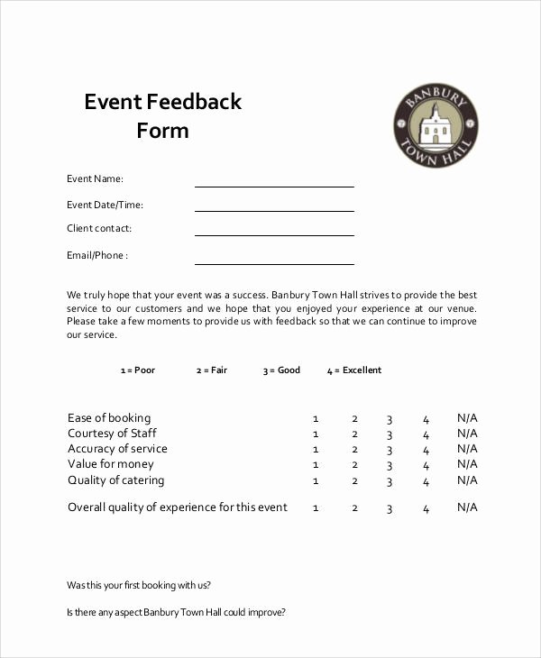 Sample event Evaluation form Awesome 9 Sample event Feedback forms