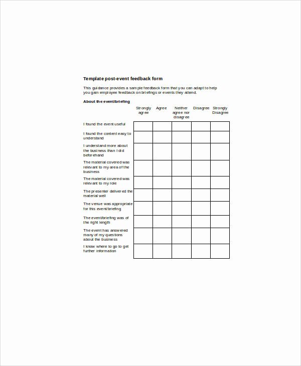 Sample event Evaluation form Beautiful 9 Sample event Feedback forms