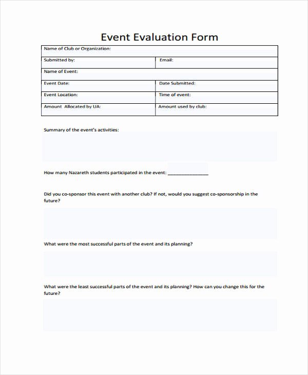 Sample event Evaluation form Elegant 26 Sample event Evaluation forms