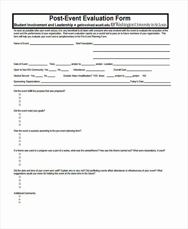 Sample event Evaluation form Inspirational 15 event Feedback form Templates