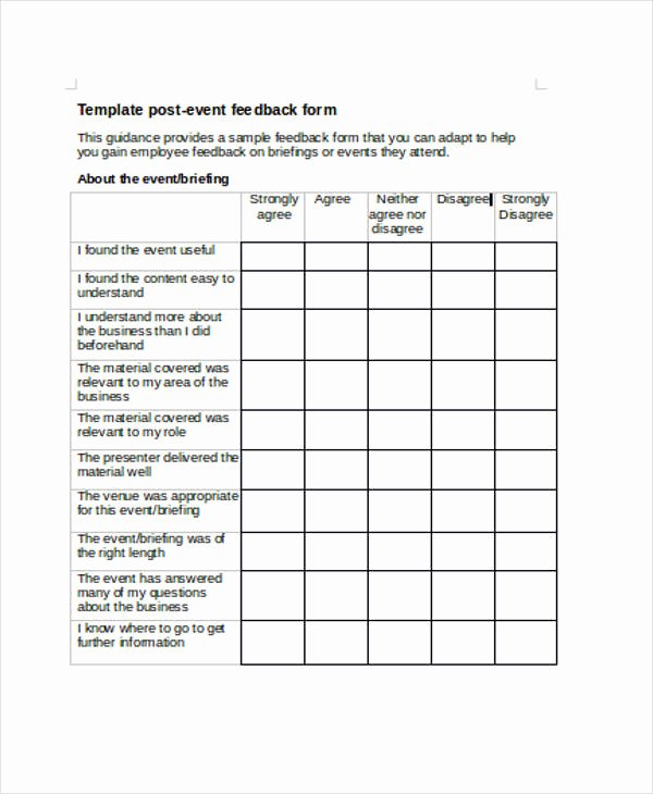 Sample event Evaluation form Lovely 17 Sample event Feedback forms