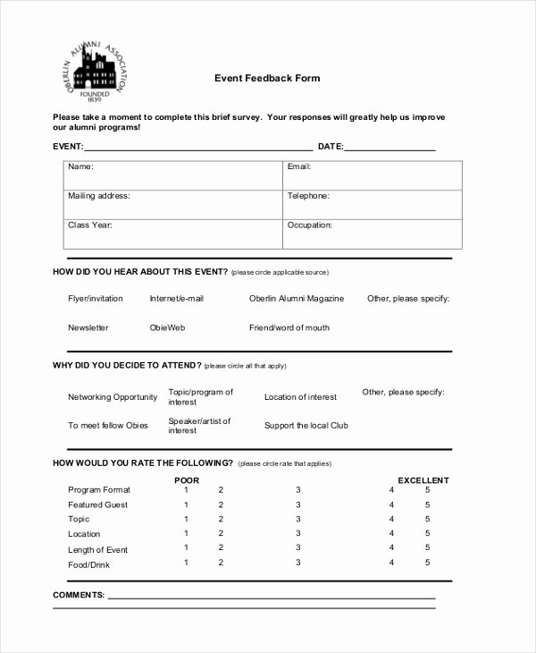 Sample event Evaluation form New Sample event form 21 Free Documents In Pdf Doc