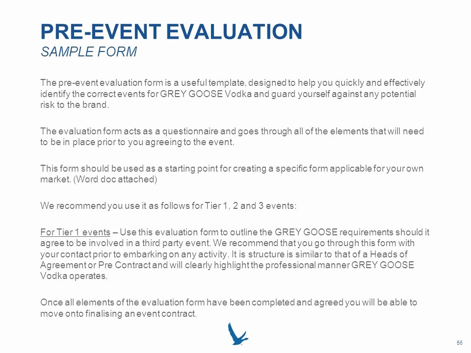 Sample event Evaluation form Unique Grey Goose Vodka Local Market event Resource Book Ppt