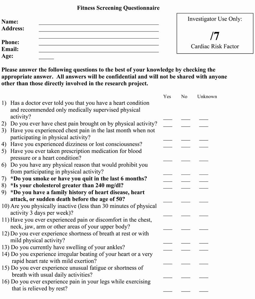 Sample Health History Beautiful Health History Questionnaire