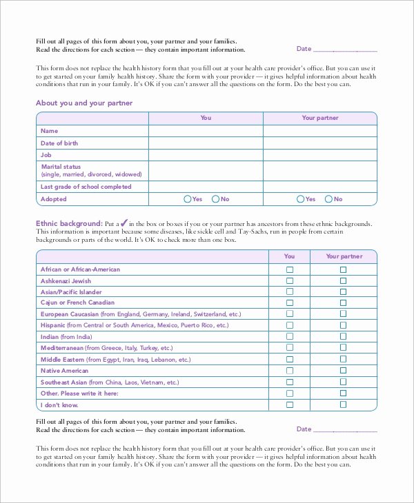 Sample Health History Best Of 10 Sample Medical History forms