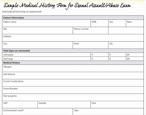 Sample Health History form Beautiful Medical History form 10 Download Free Documents In Pdf Word