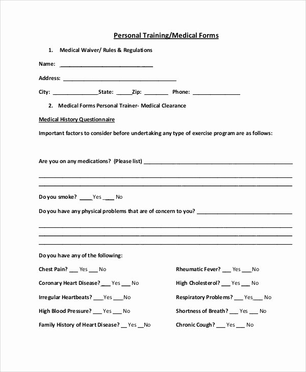 Sample Health History New 9 Sample Medical forms – Pdf Doc