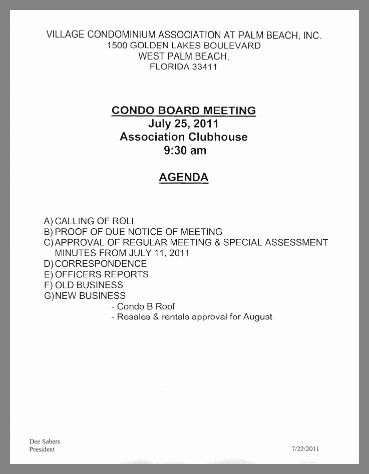 Sample Hoa Meeting Minutes Awesome Sample Unit Board Meeting Minutes