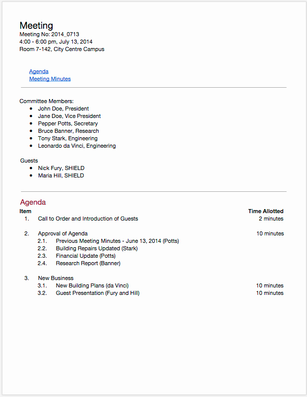 Sample Hoa Meeting Minutes Beautiful My Apple Google Love Affair Sharing Your Agenda Minutes