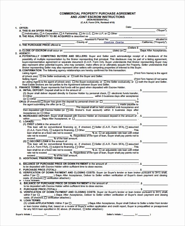 Sample Home Buyout Agreement Awesome 8 Mercial Purchase Agreements