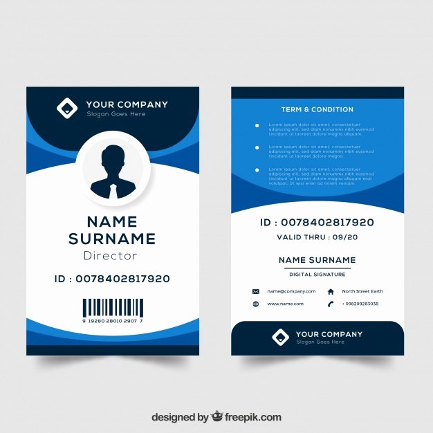 Sample Identity Card Unique Id Card Template Vector