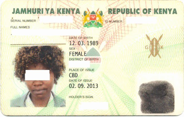 Sample Identity Card Unique Kenya Id Card Kenya National Identity Card Check Id