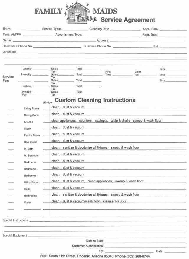 Sample Janitorial Contract Best Of April Lane S Home Cleaning Service Agreement